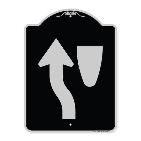 Signmission Traffic Keep Left Symbol Heavy-Gauge Aluminum Architectural Sign, 24" x 18", BS-1824-22790 A-DES-BS-1824-22790
